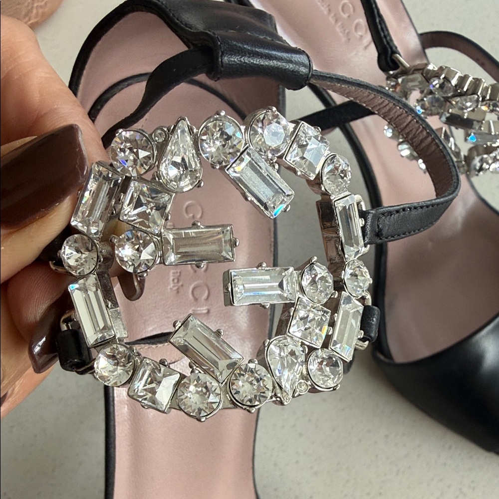 Gucci Black Heels with Crystal Accents - Picture 2 of 6